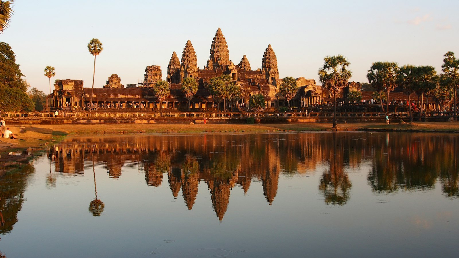 Angkor Wat reflected at sunrise, Siem Reap, Cambodia