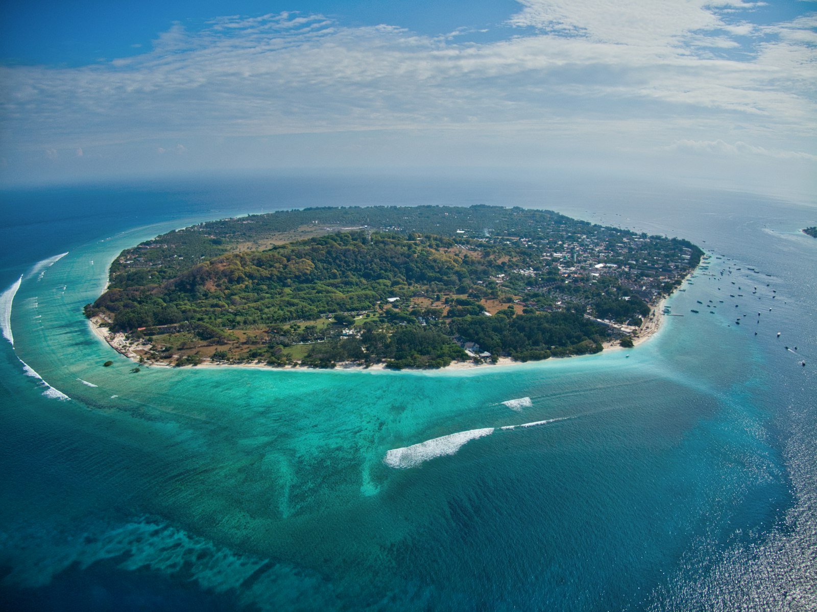 Aerial view of a Gili island, Lombok