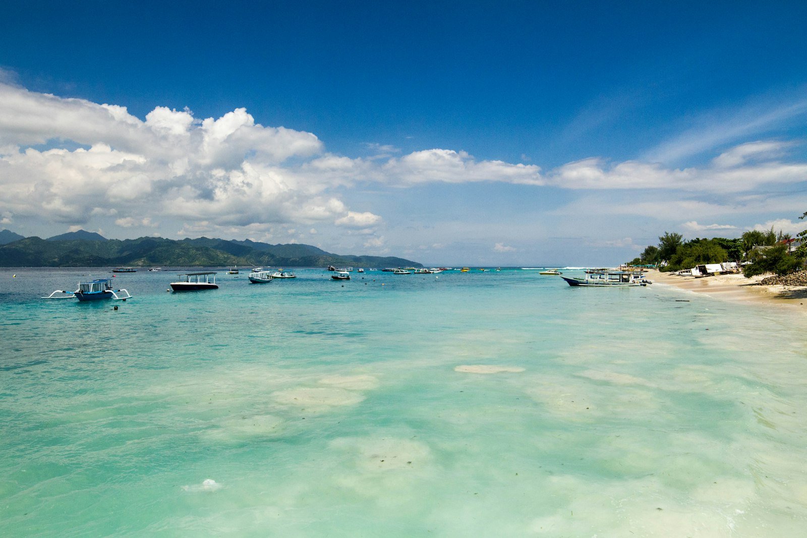 White-sand beach on the Gili Islands