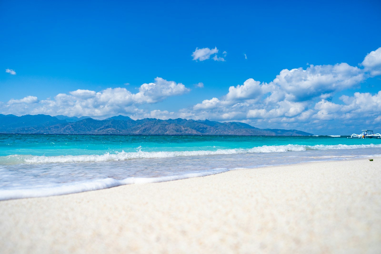 Beach with view of Lombok from Gili Air Beach with view of Lombok from Gili Air