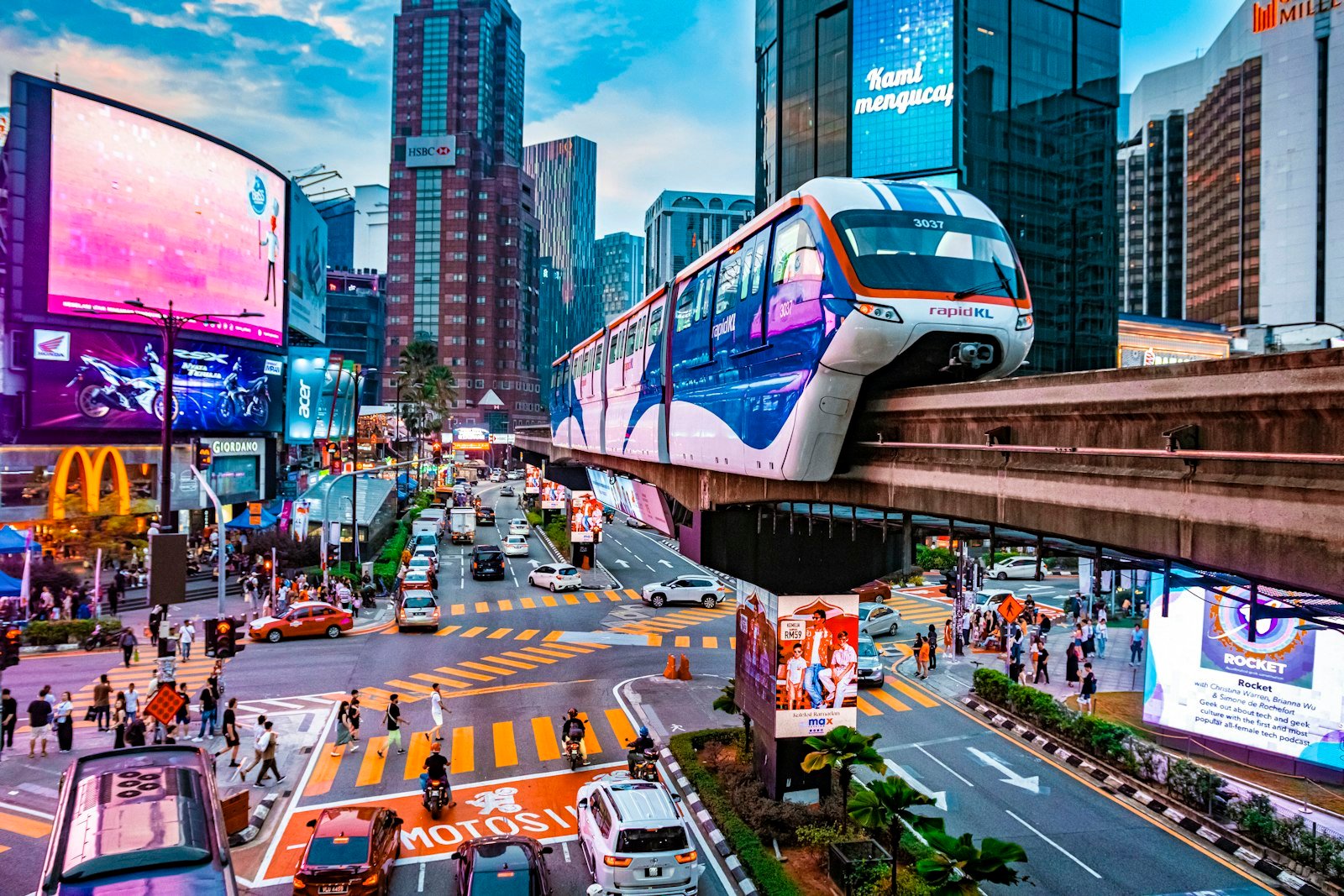 Bukit Bintang and the monorail, Kuala Lumpur