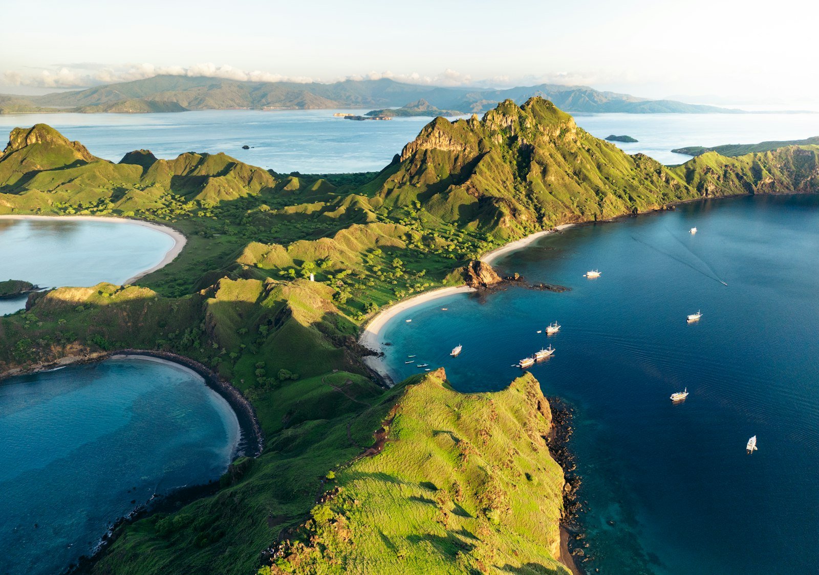 Boats in a bay, Komodo Boats in a bay, Komodo