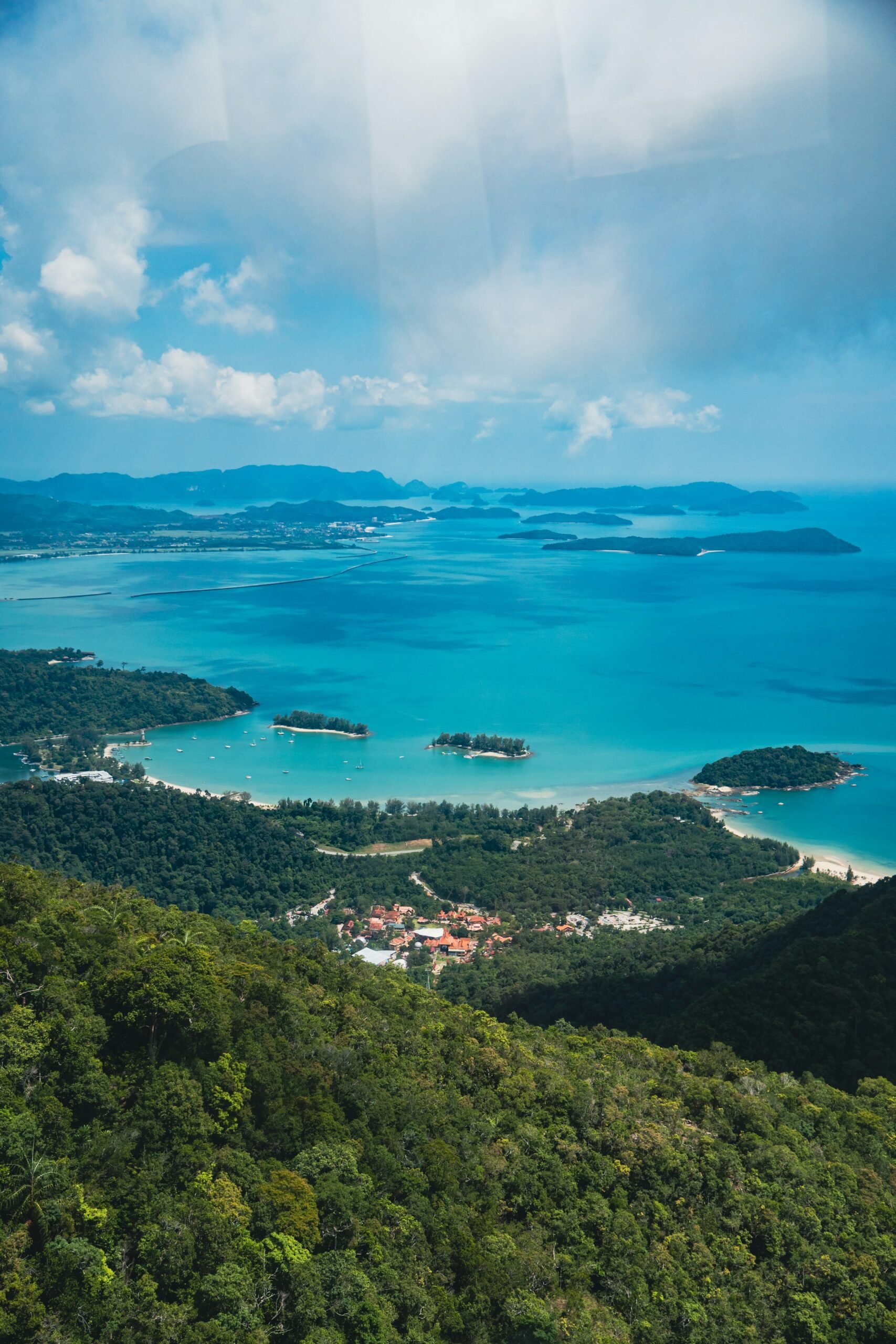 Langkawi coastline from above, Malaysia