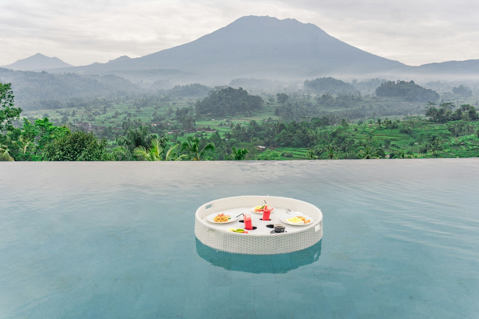Infinity pool with volcano view Infinity pool with volcano view